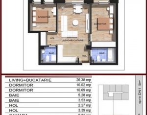 , 68.3m2 dans Cluj-napoca