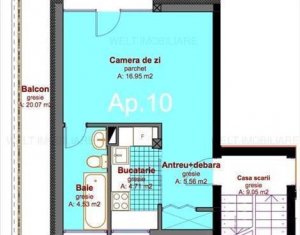 Lakás 1 szobák eladó on Cluj-napoca