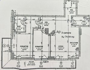 Lakás 3 szobák eladó on Cluj-napoca, Zóna Sopor