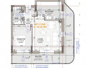 , 55.4m2 on Floresti