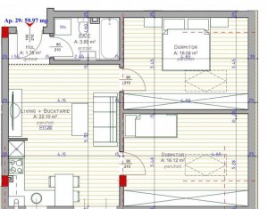 Appartement 3 chambres à vendre dans Floresti