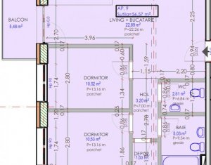 , 56.57m2 on Cluj-napoca, Zóna Centru