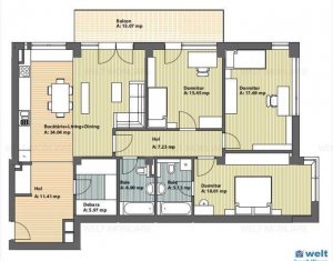 Appartement 4 chambres à vendre dans Cluj-napoca, zone Buna Ziua