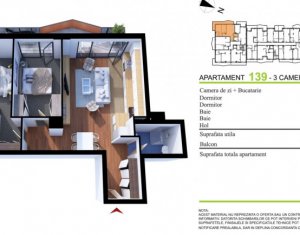 Lakás 3 szobák eladó on Cluj-napoca, Zóna Gheorgheni