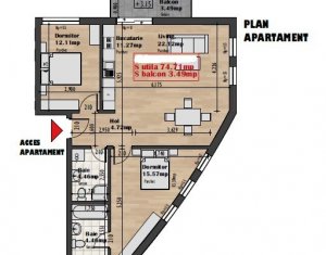 , 74.71m2 on Cluj-napoca, Zóna Iris