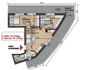 , 46.79m2 on Cluj-napoca, Zóna Iris