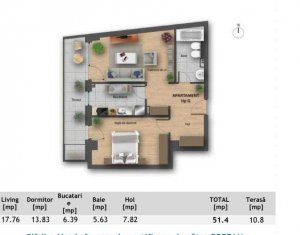 Appartement 2 chambres à vendre dans Cluj-napoca, zone Buna Ziua