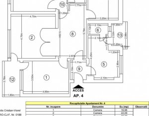 Lakás 4 szobák eladó on Cluj-napoca, Zóna Andrei Muresanu