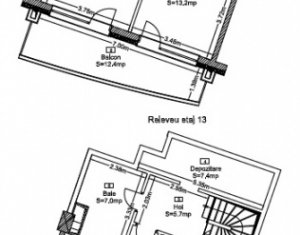Apartament 2 niveluri 114 mp, 3 dormitoare, 3 bai, 2 terase, parcare, Wings