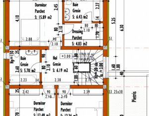 Casa in Feleacu, vedere peste Cluj-Napoca, P+1+M, 5 dormitoare, 180 mp utili,