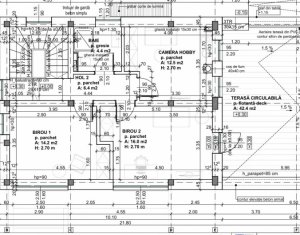 Proiect casa la rosu Baciu - 4 dormitoare, garaj, 3 terase, teren 681 mp