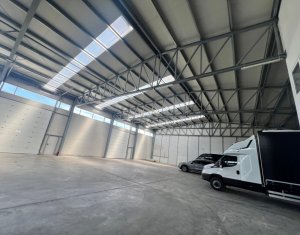 Hala industriala 670mp, birouri, rampe TIR, 5 usi sectionale, nod A3 Gilau